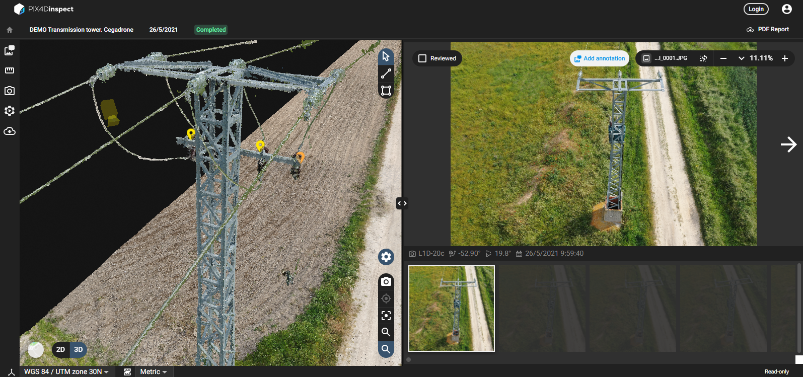 Transmission Tower Inspection Using PIX4DScan and PIX4DInspect