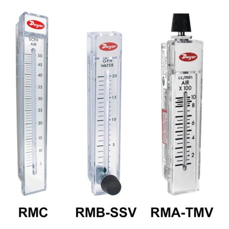 DWYER SERIES RM RATE-MASTER® POLYCARBONATE FLOWMETER - 2", 5" or 10" Scale, Interchangeable Bodies*