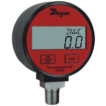 Dwyer SERIES DPGA & DPGW DIGITAL PRESSURE GAGE WITH 1% ACCURACY - Economic Gage With Selectable Engineering Units, Rubber Boot