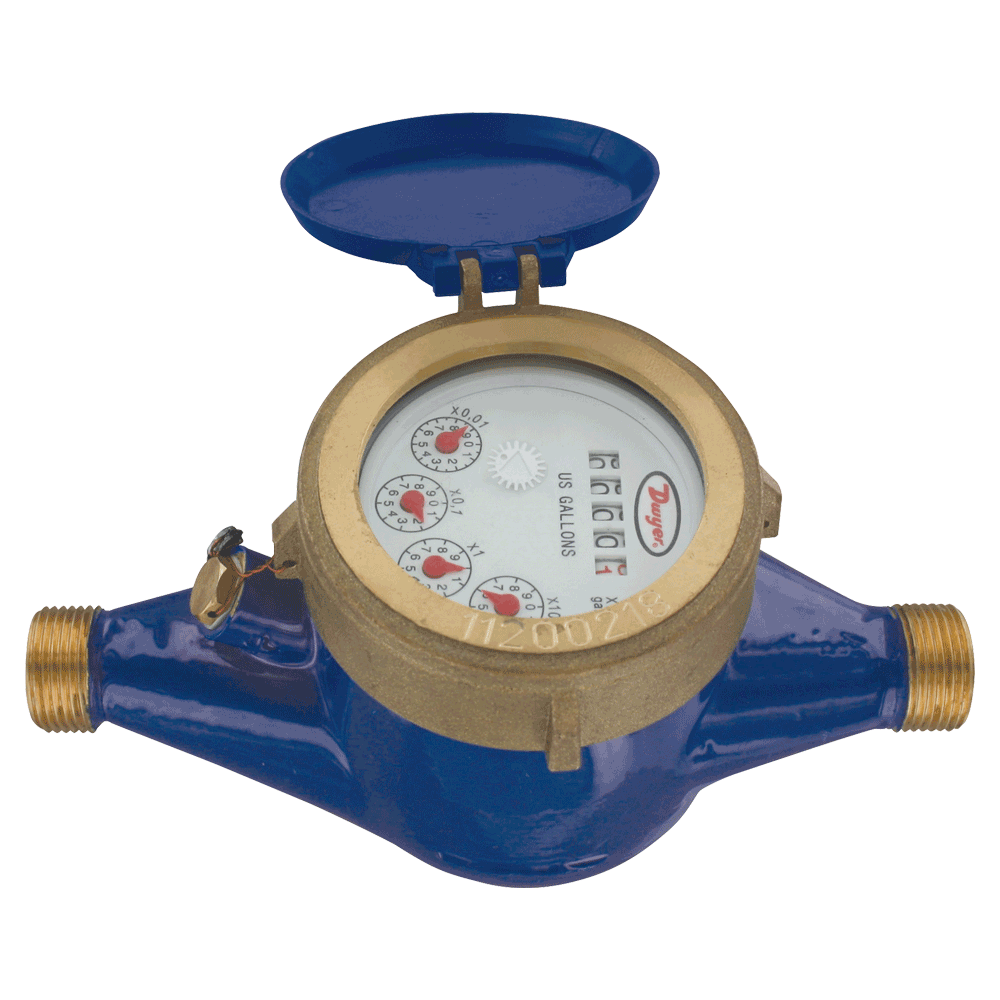 Dwyer SERIES WM2 & WMT2 MULTI-JET WATER METER - Economical, Brass Body, Dry Dial