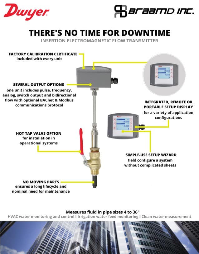 Dwyer Series IEF Insertion Electromagnetic Flow Transmitter