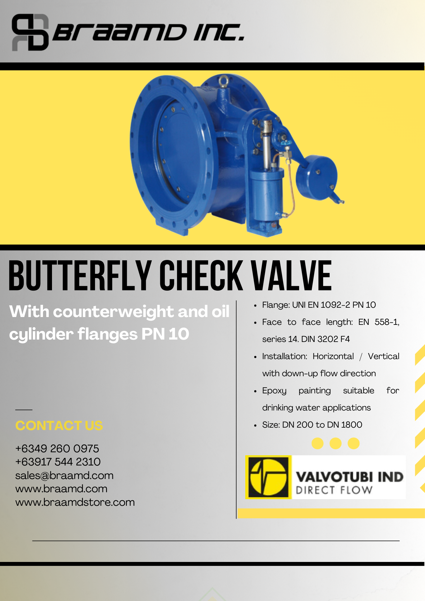 Valvotubi Butterfly Check Valve