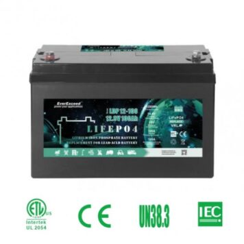 EverExceed 12.8V 100ah Lithium Ion Battery Pack LiFePO4 Battery To Replace SLA Battery
