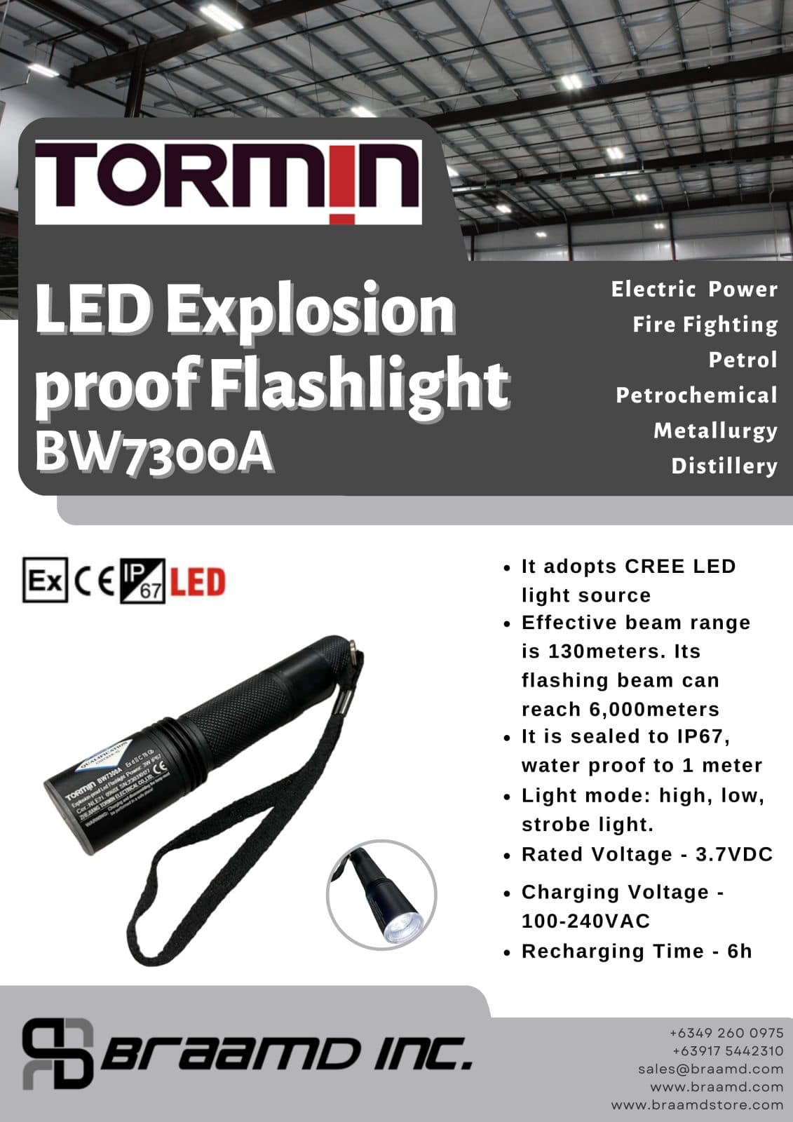 TORMIN LED Explosion proof Flashflight