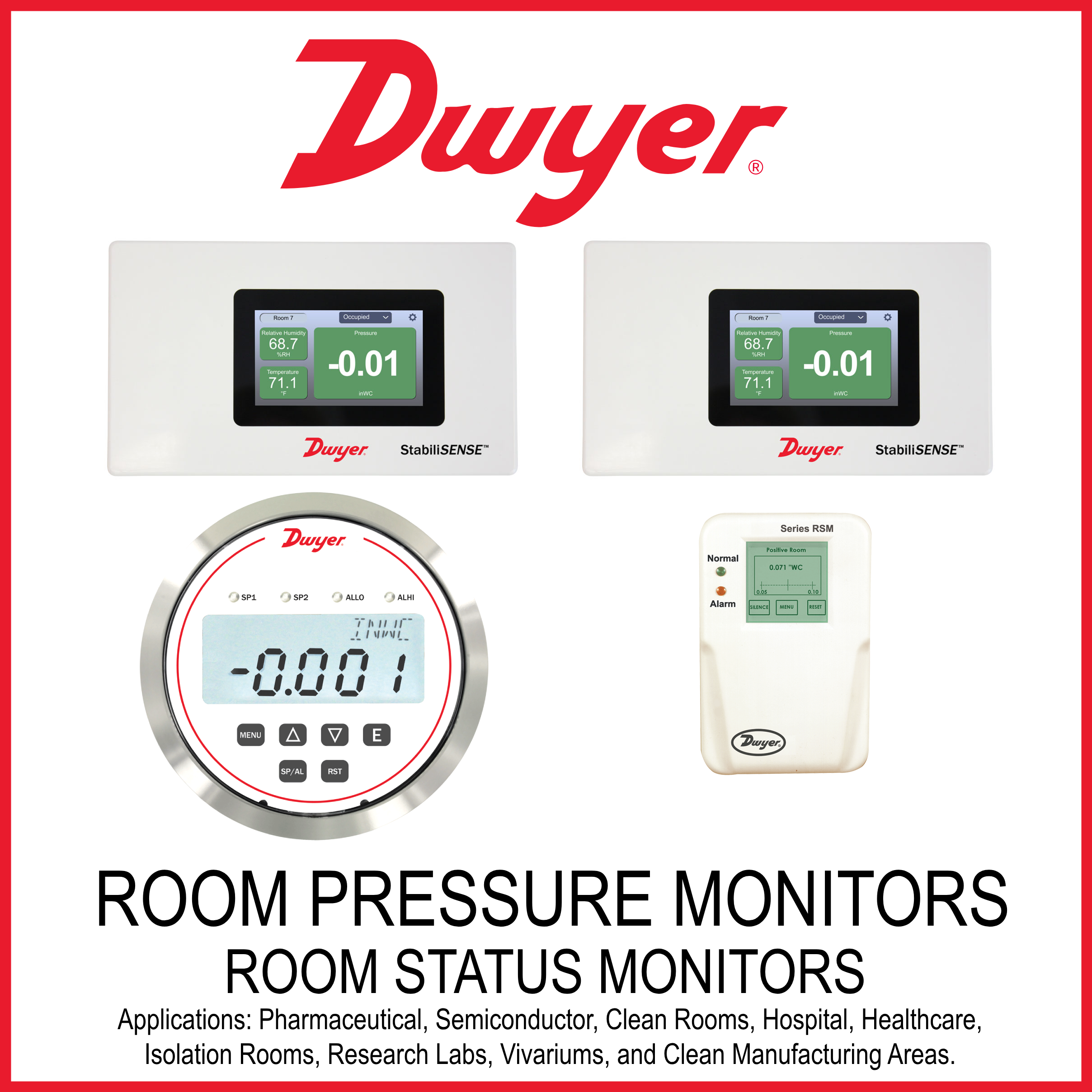 DWYER Room and Pressure Monitors