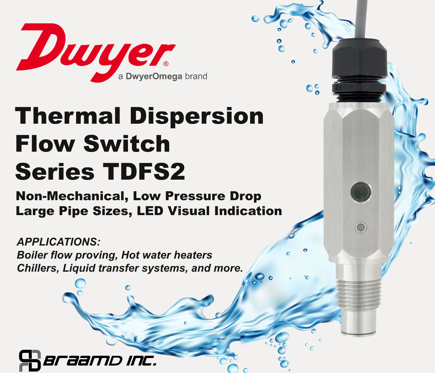 Dwyer SERIES TDFS2 THERMAL DISPERSION FLOW SWITCH