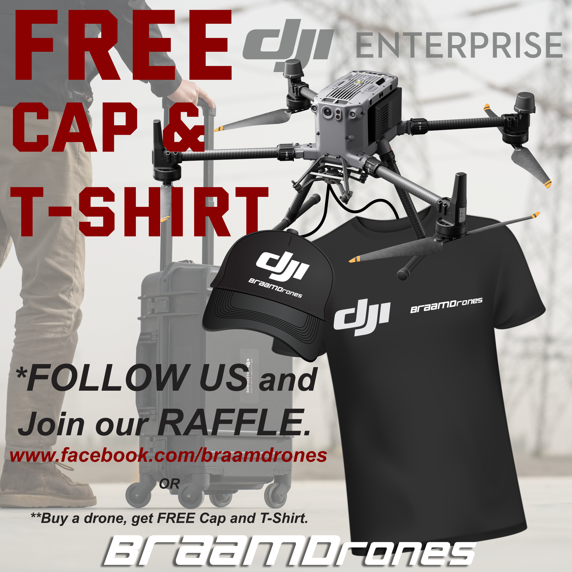 Win freebies during our raffle or freebies when you buy a drone