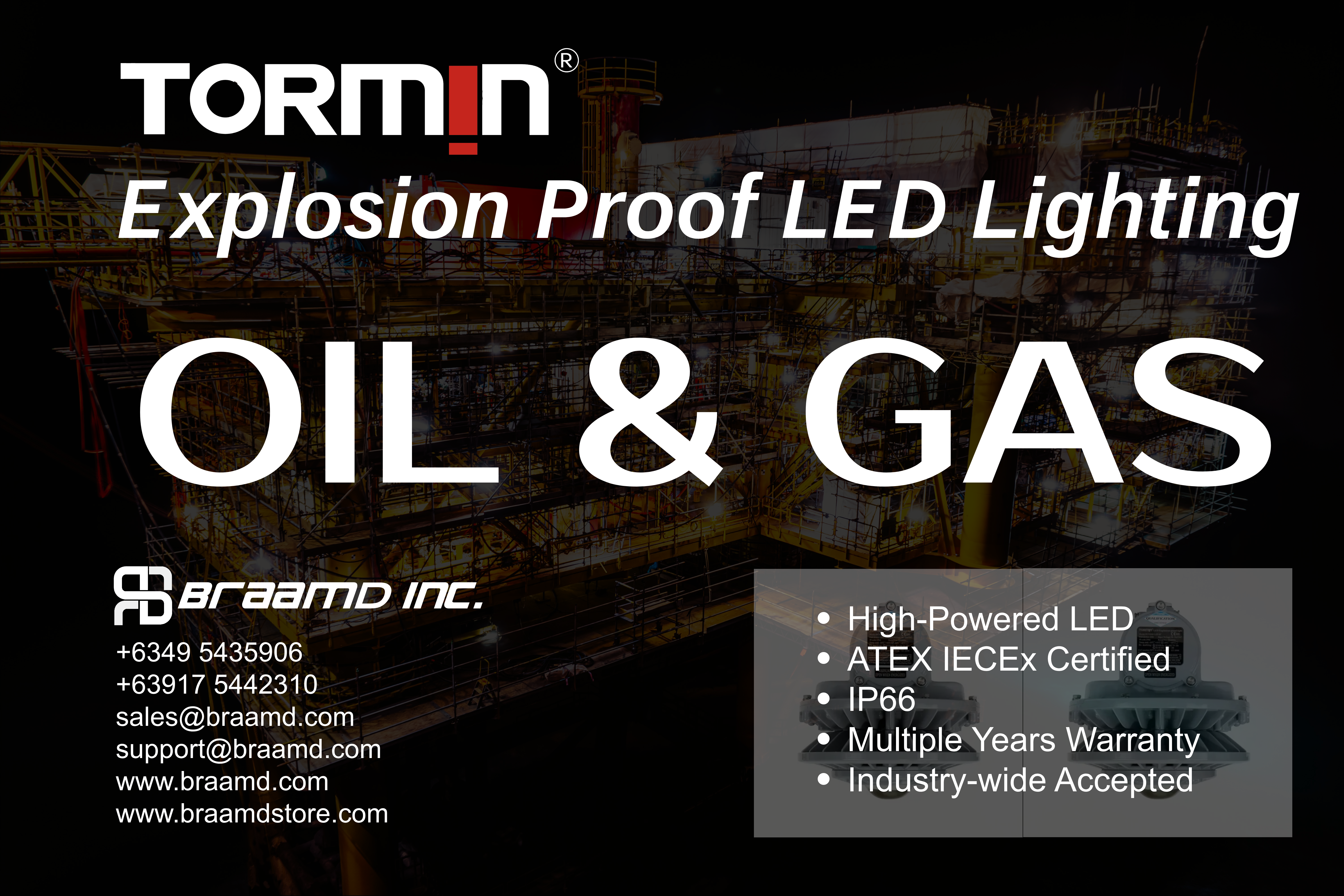 Tormin Industrial Lighting for Oil & Gas Industry