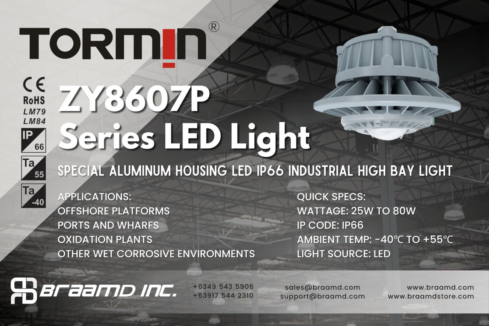 Tormin LED IP66 High bay Light ZY8607P Series