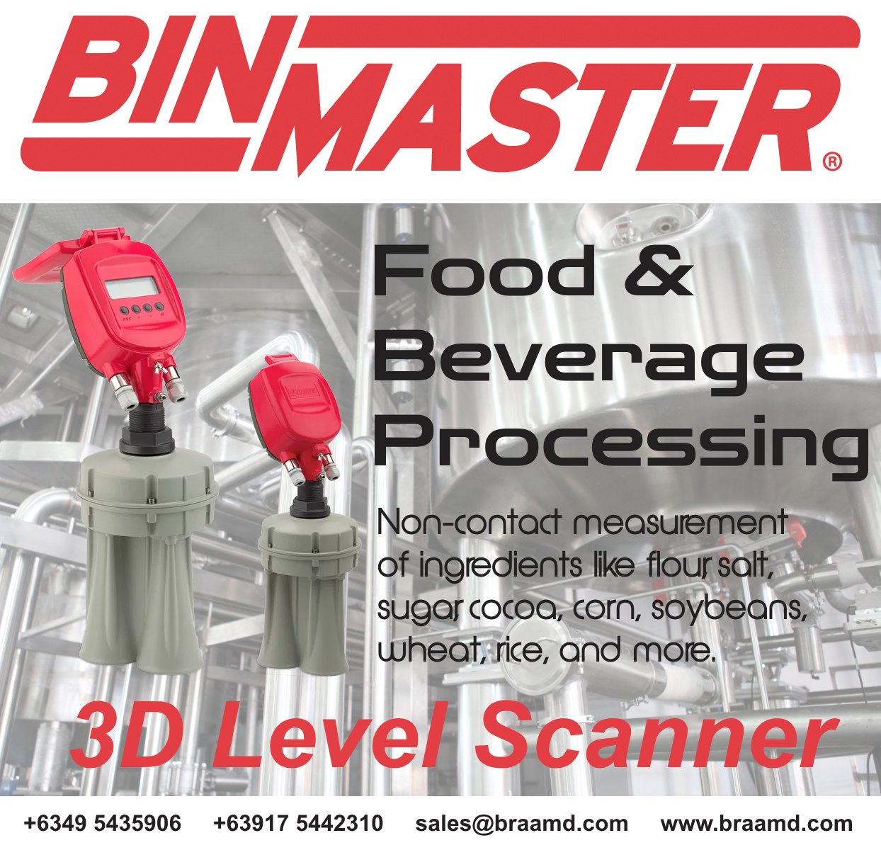 3D Level Scanner for Food & Beverage Processing