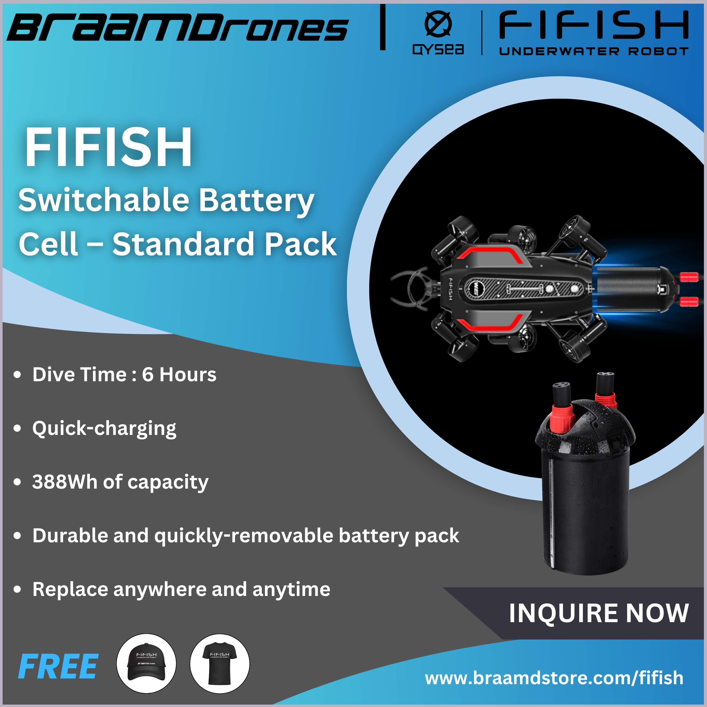 FIFISH Switchable Battery Cell 388Wh Capacity