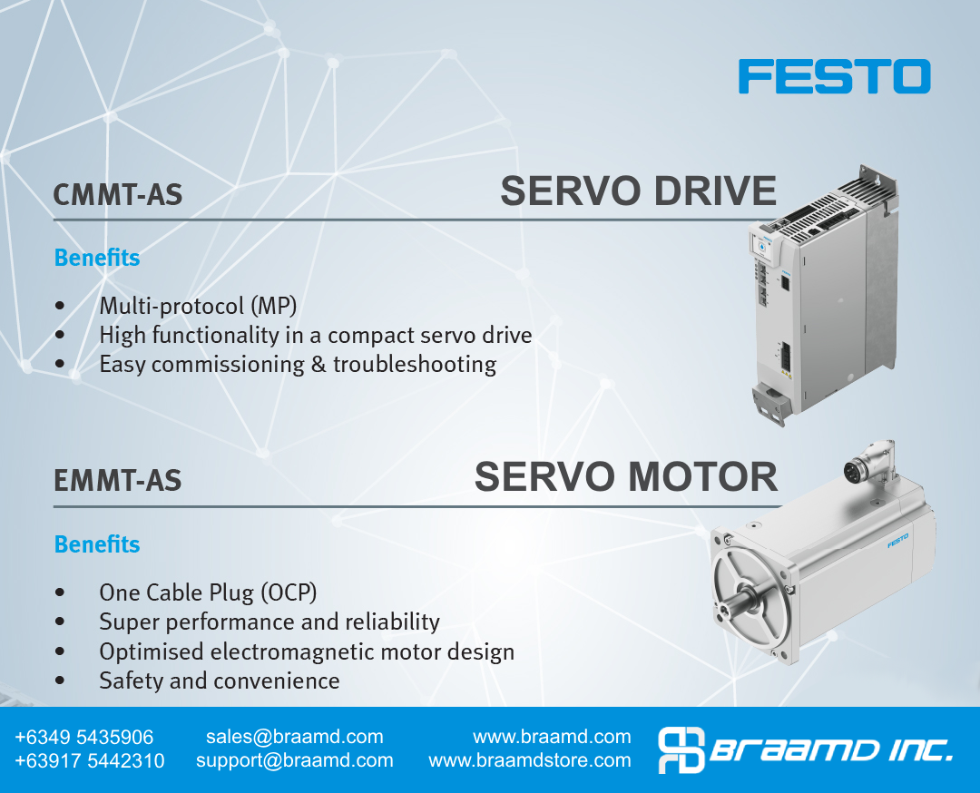 Festo CMMT-AS Servo Drive and EMMT-AS Servo Motor