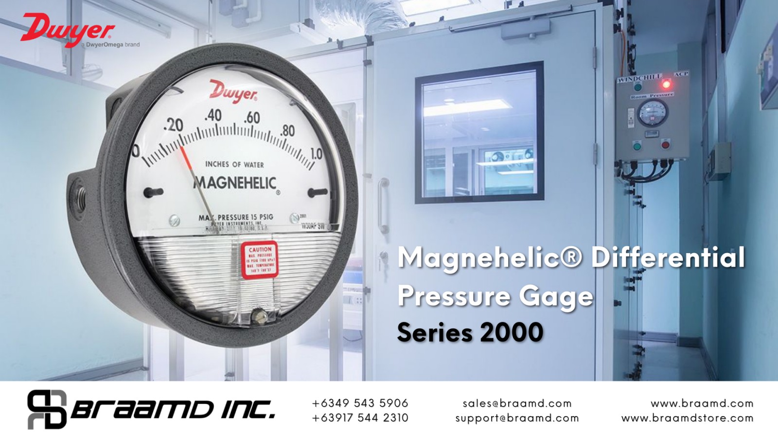 Authentic Dwyer Magnehelic® differential pressure gage