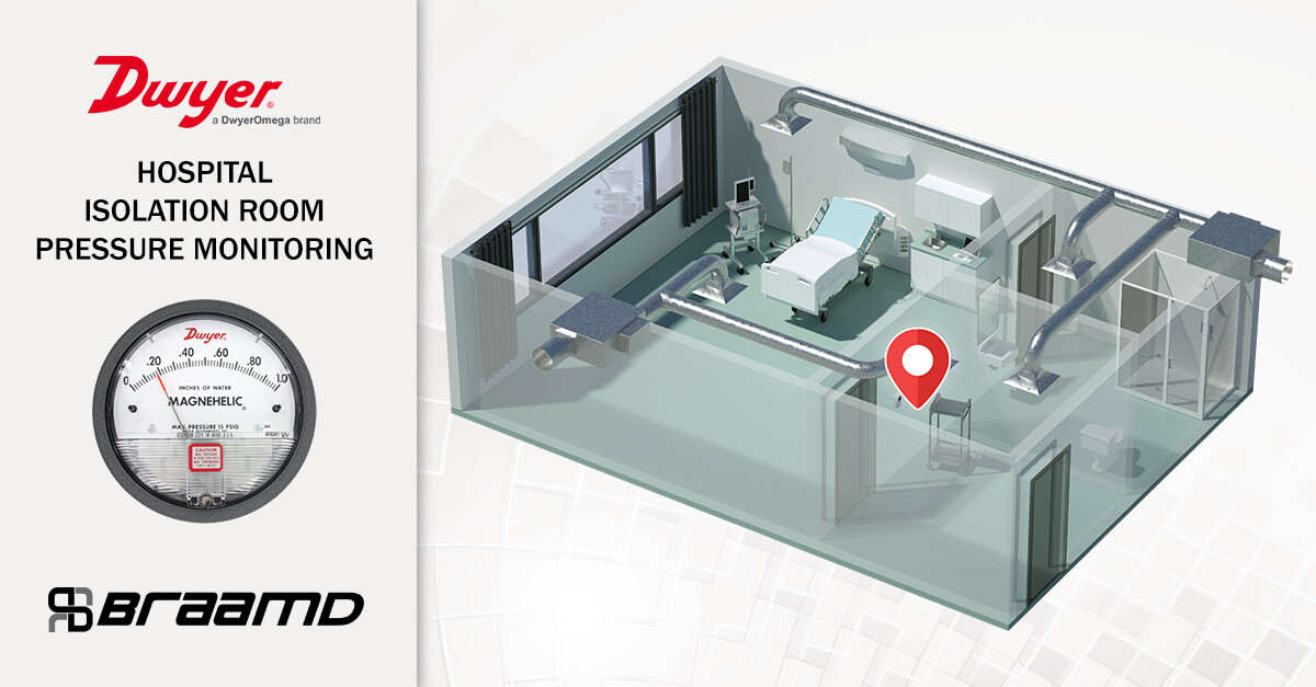 Dwyer Magnehelic® gage is used to monitor pressure for isolation rooms in hospitals