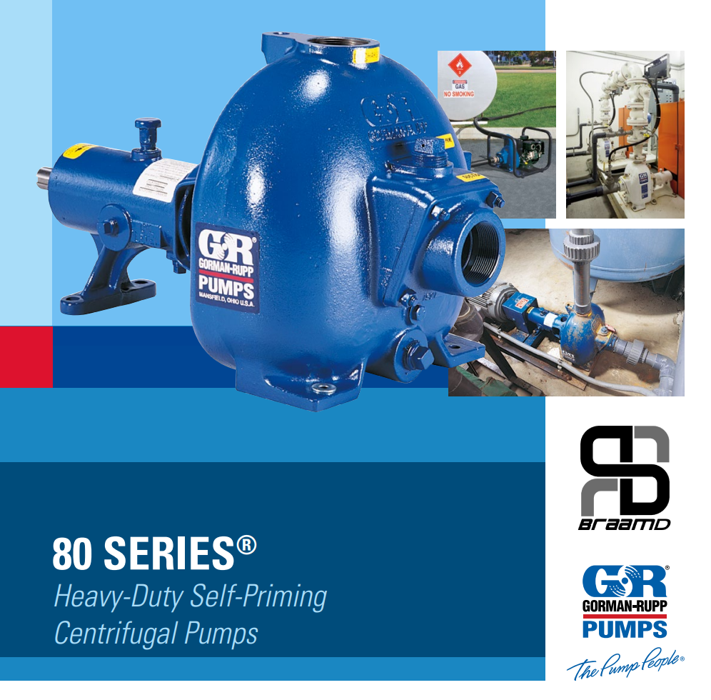 Heavy-Duty Self-Priming Centrifugal Pumps Gorman-Rupp 80 Series® Features