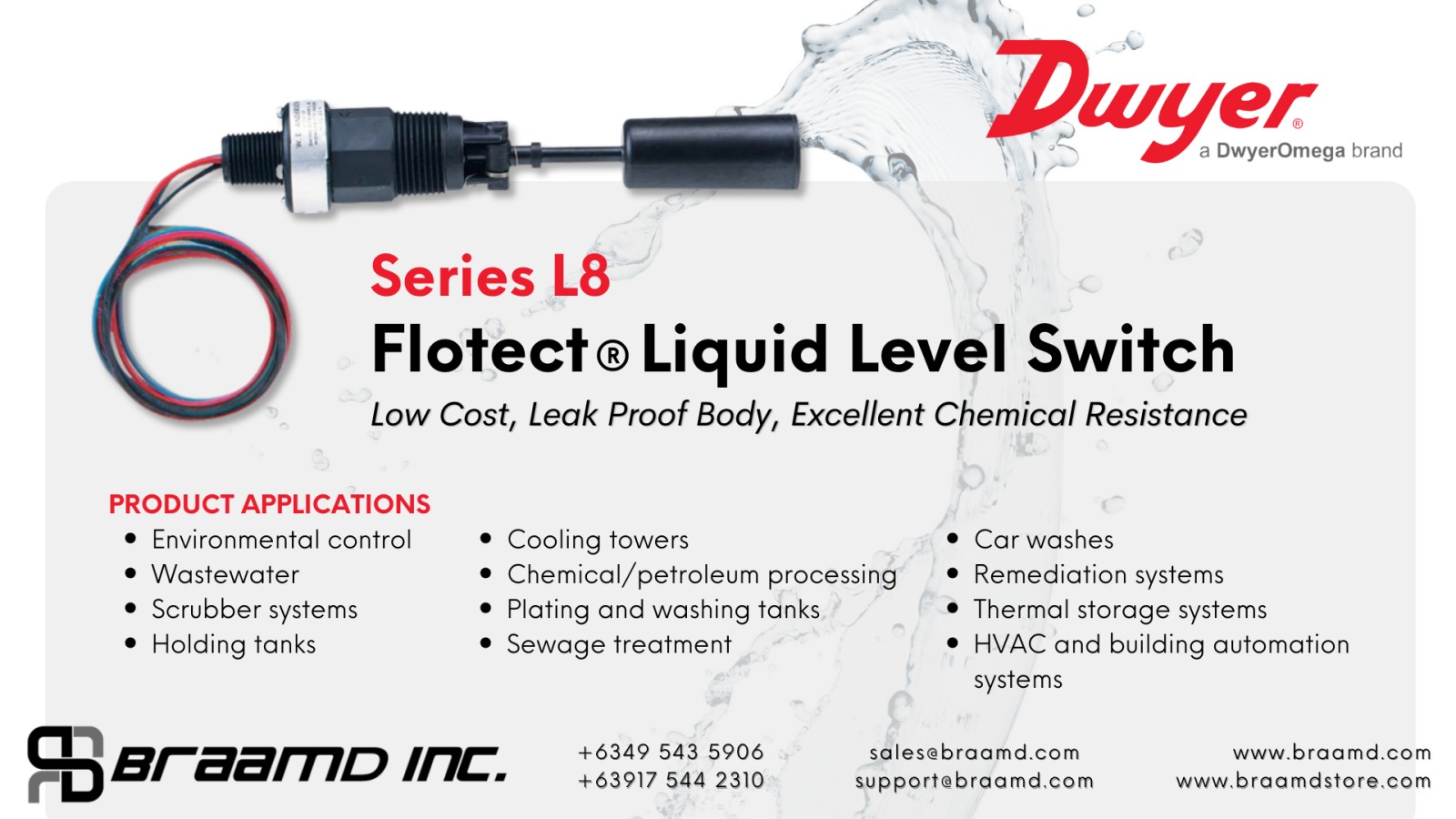 Dwyer Series L8 Flotect® Liquid Level Switch