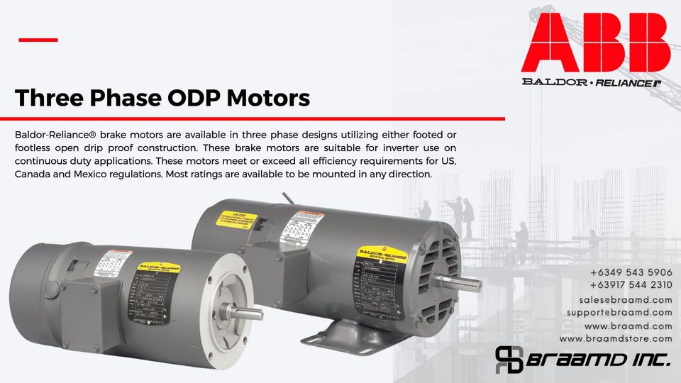 ABB Baldor-Reliance Three Phase ODP Motors