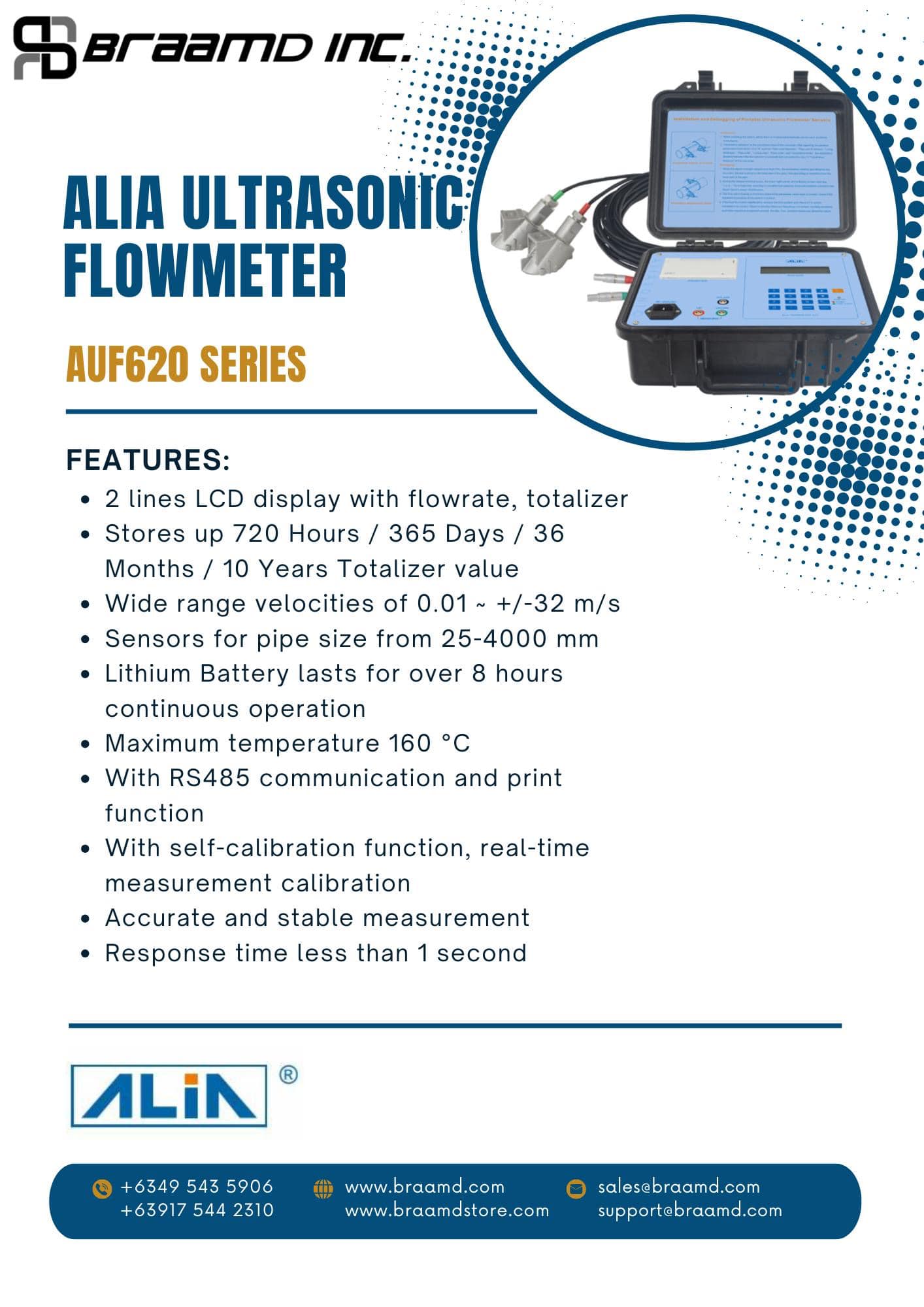 ALIA Ultrasonic Flowmeter AUF620 Series