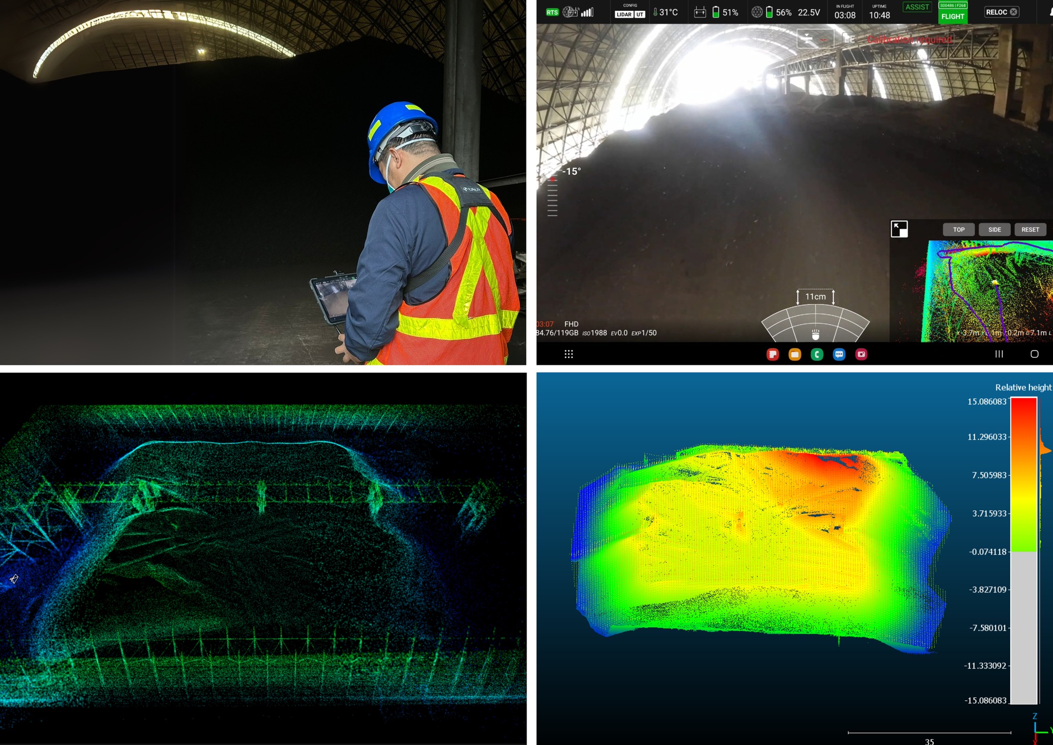 Indoor Stockpile Volumetry Calculation using ELIOS and Cloud Compare