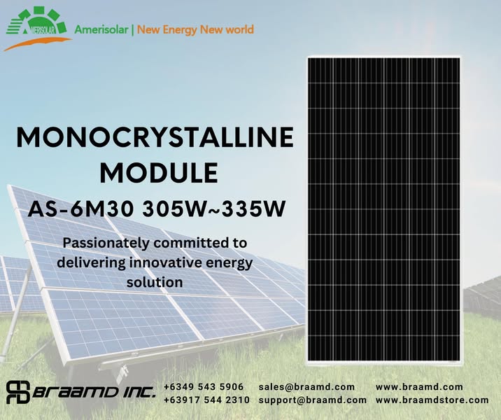 AMERISOLAR MONOCRYSTALLINE MODULE-AS-6M30 305W~335W