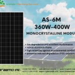 AMERISOLAR AS-6M 360W~400W MONOCRYSTALLINE MODULE