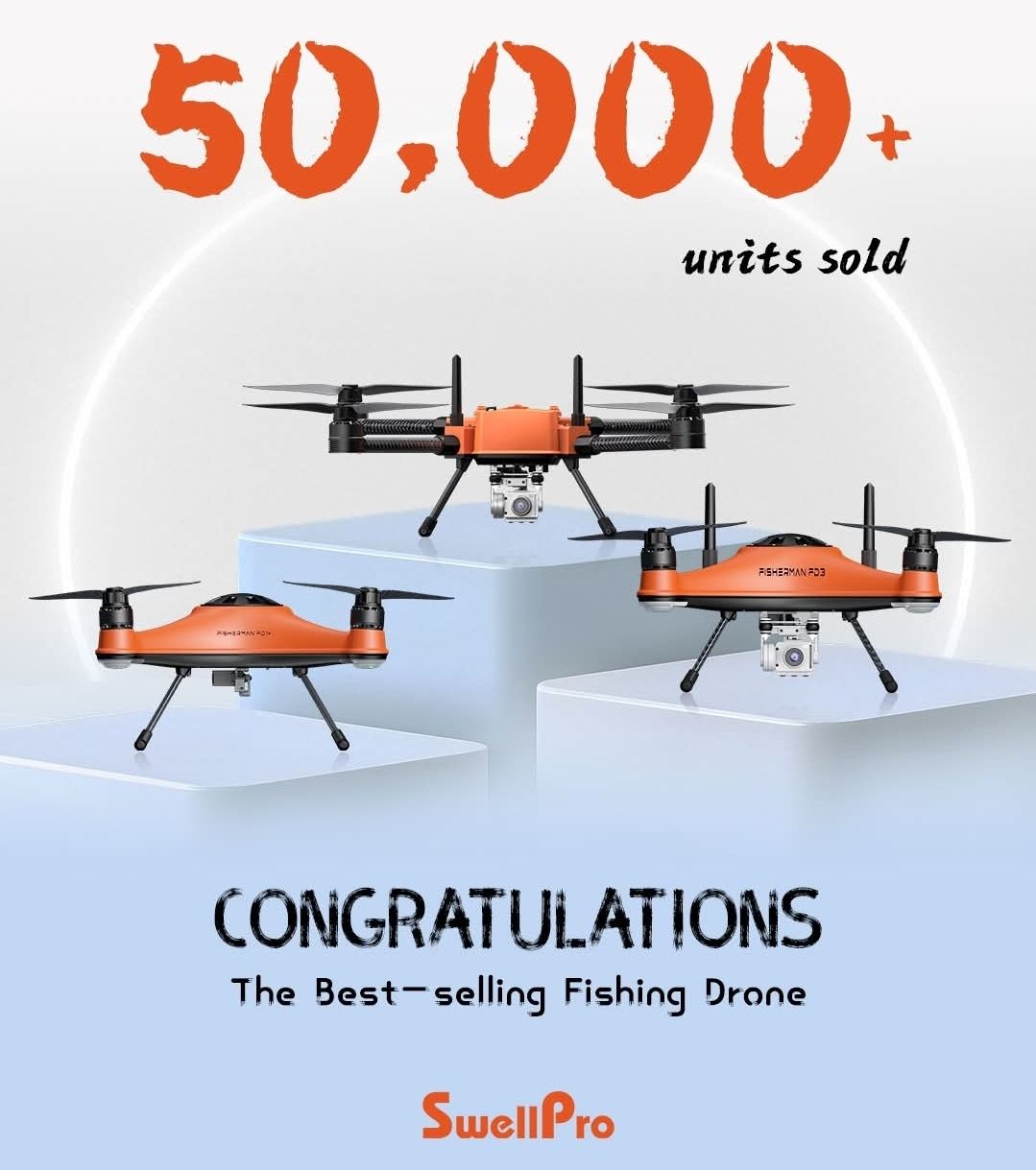 50,000 SwellPro Drones sold worldwide! Be the 50,001st buyer, contact our drones team for price quoation and model recommendation. Email: sales@braamd.com, support@braamd.com