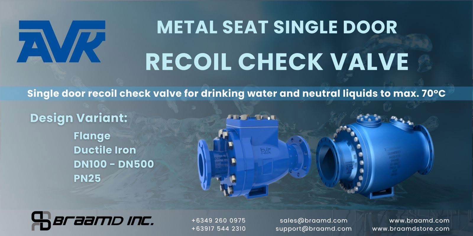 AVK METAL SEAT SINGLE DOOR RECOIL CHECK VALVE