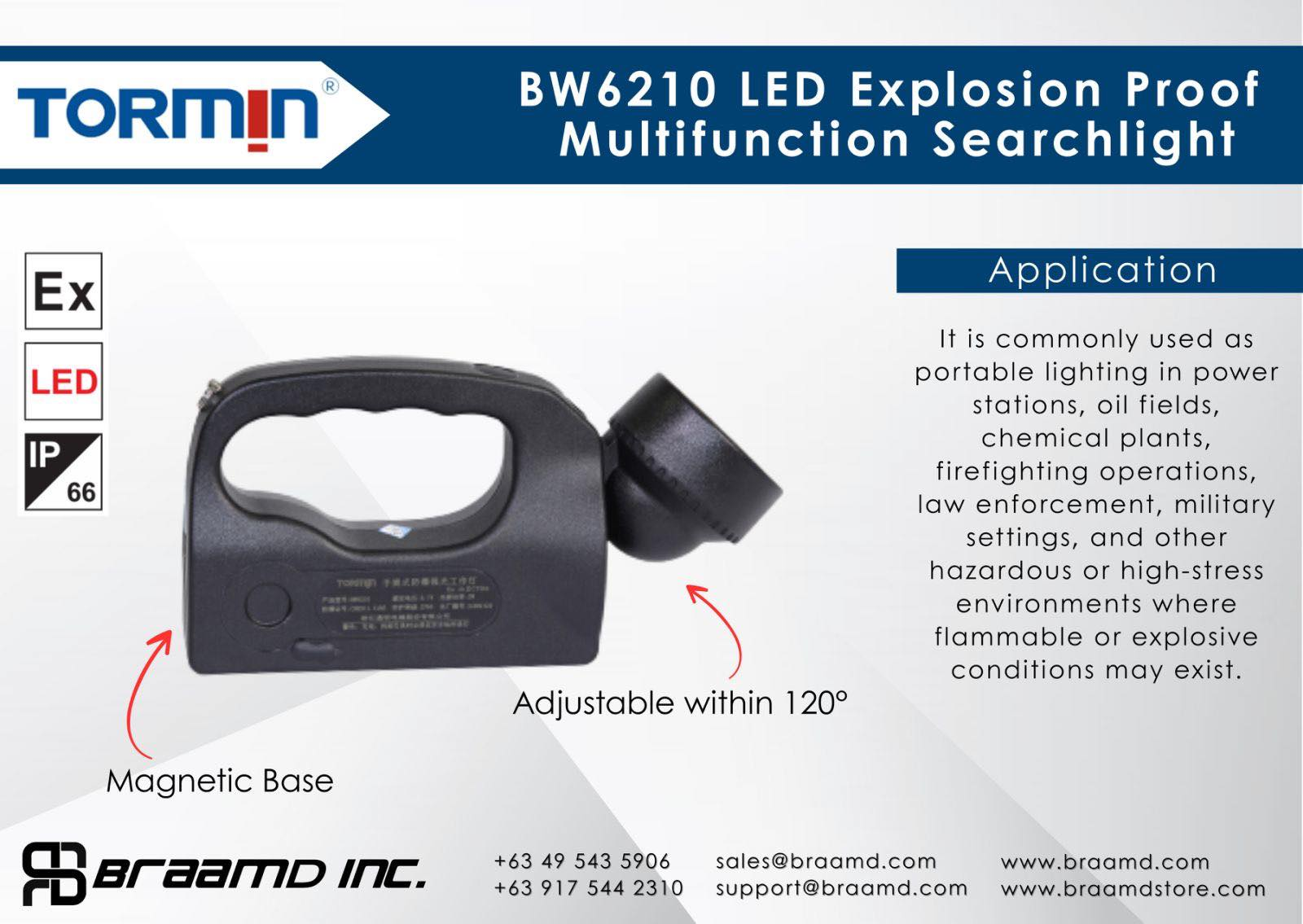 TORMIN LED Explosion-Proof Multifunction Searchlight (BW6210)