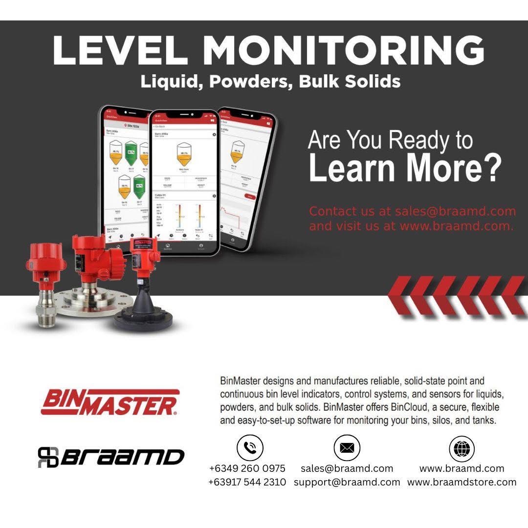 BINMASTER Level Monitoring for liquid, powders, and bulk solids.