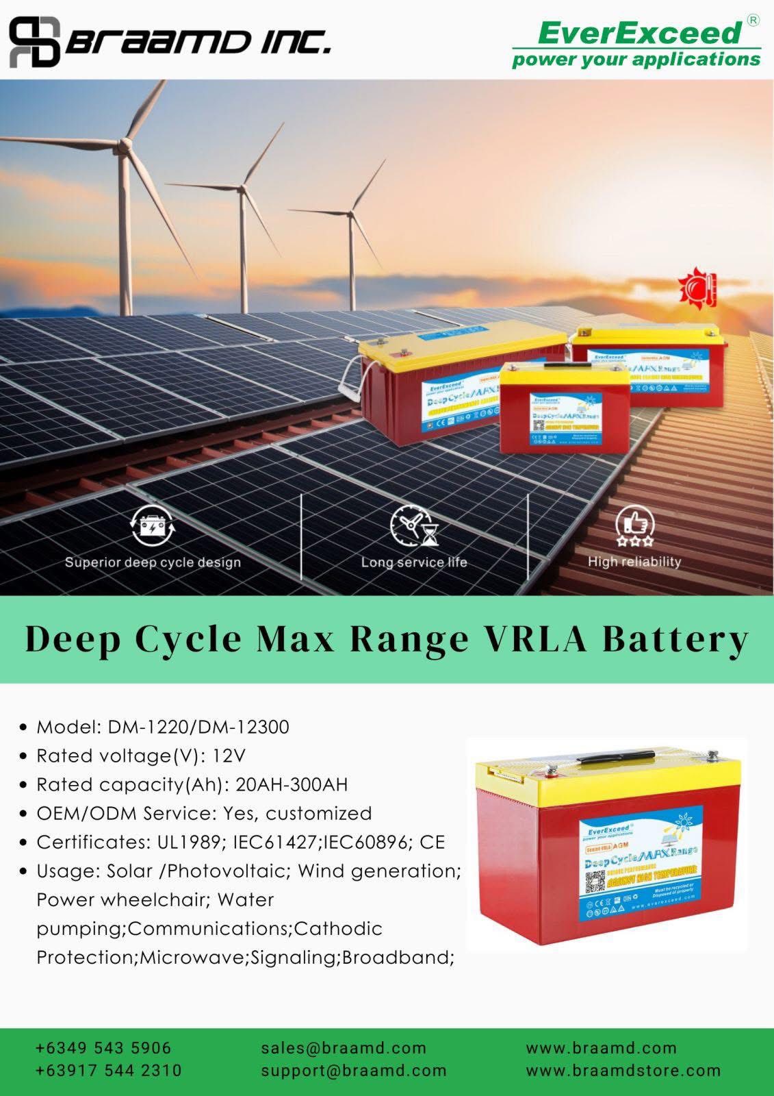 EverExceed Deep Cycle Max Range VRLA Battery