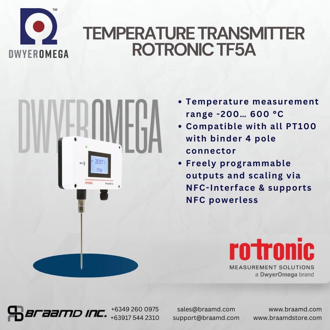 Reliable Temperature Transmitter – Dwyer Omega Rotronic TF5A