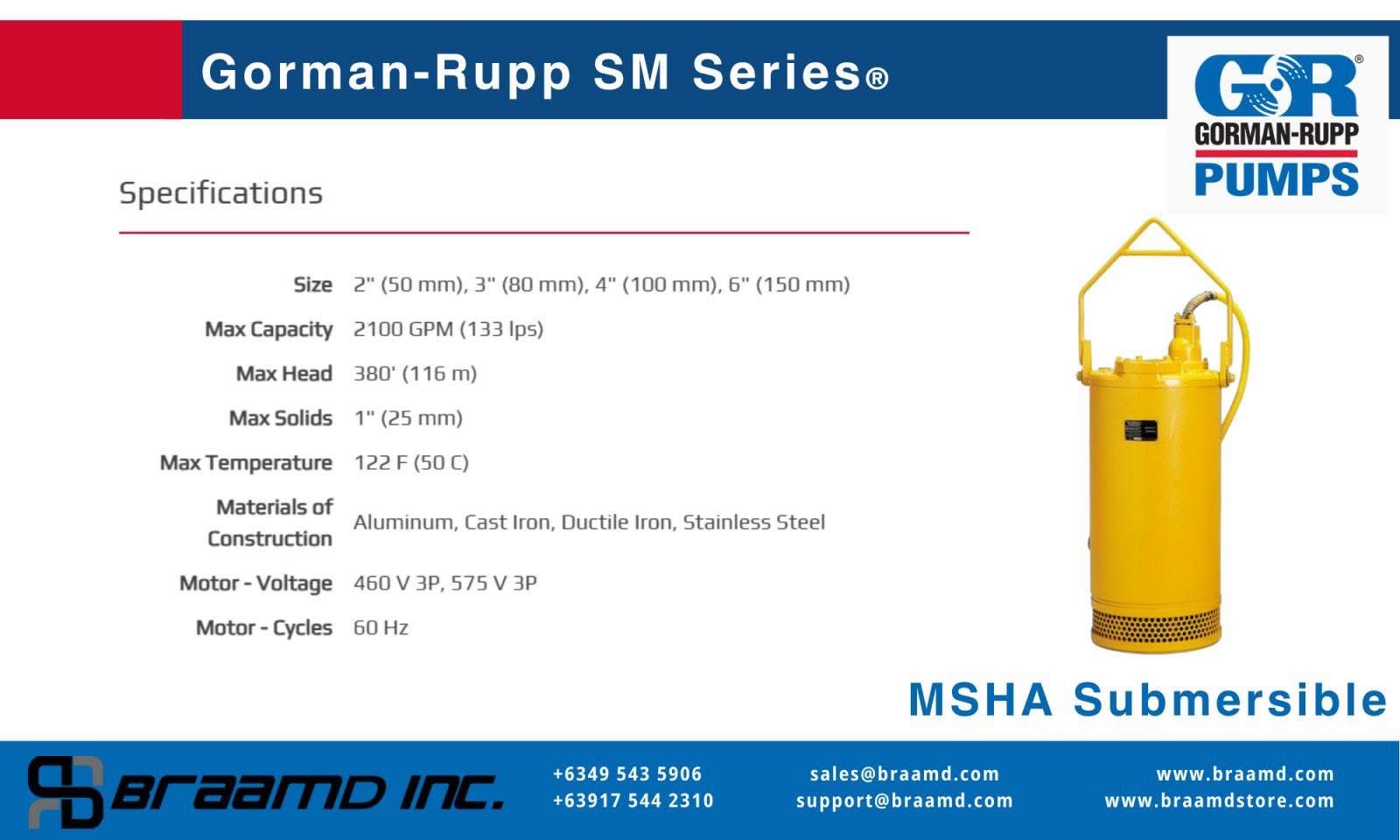 Gorman-Rupp's SM Series (MSHA Submersible)