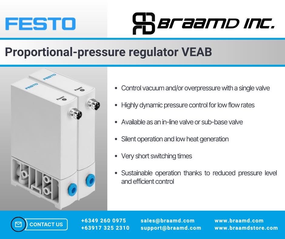 Introducing Festo VEAV Proportional Pressure Control Valve with IO-Link
