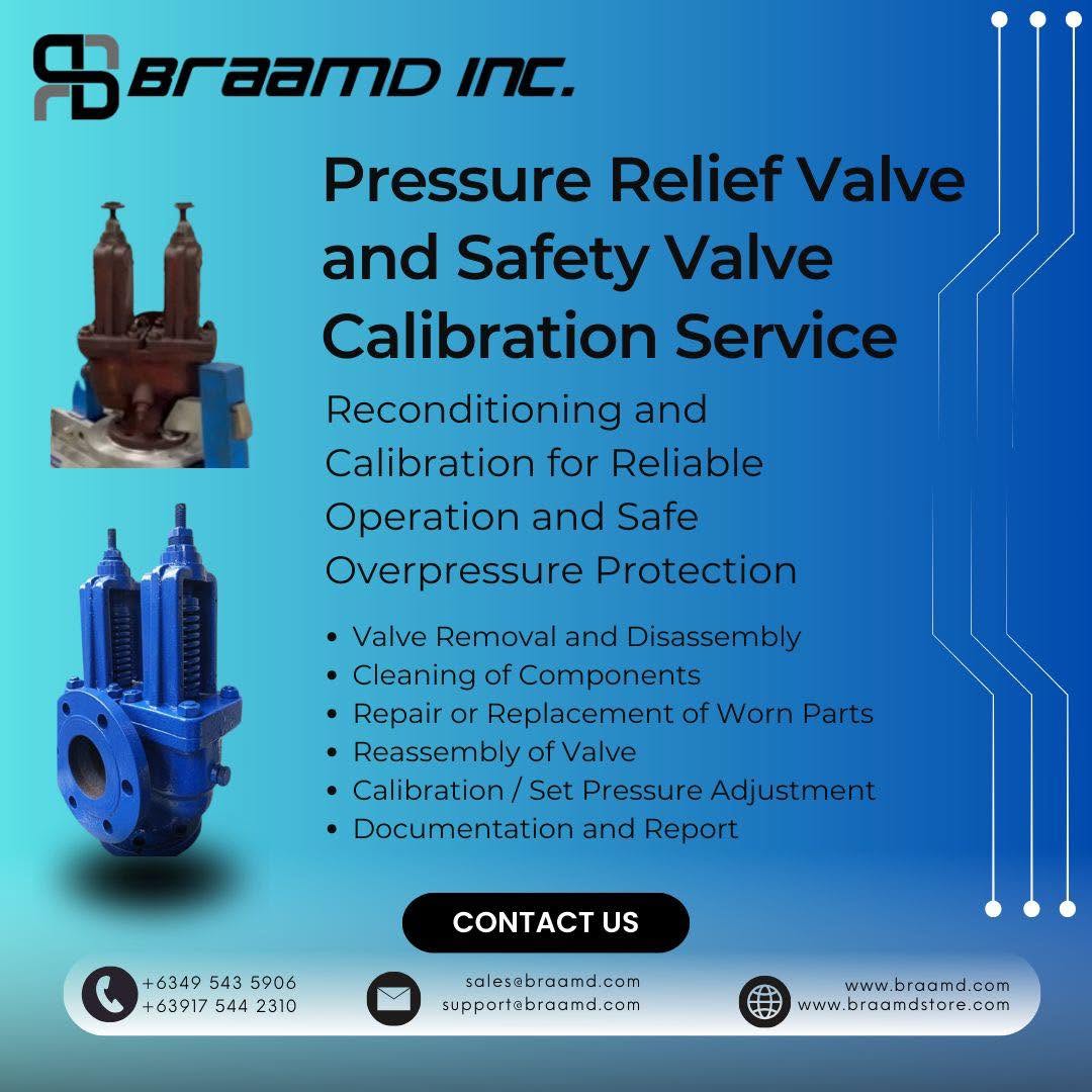 BRAAMD Pressure Relief Valve and Safety Valve Calibration Service
