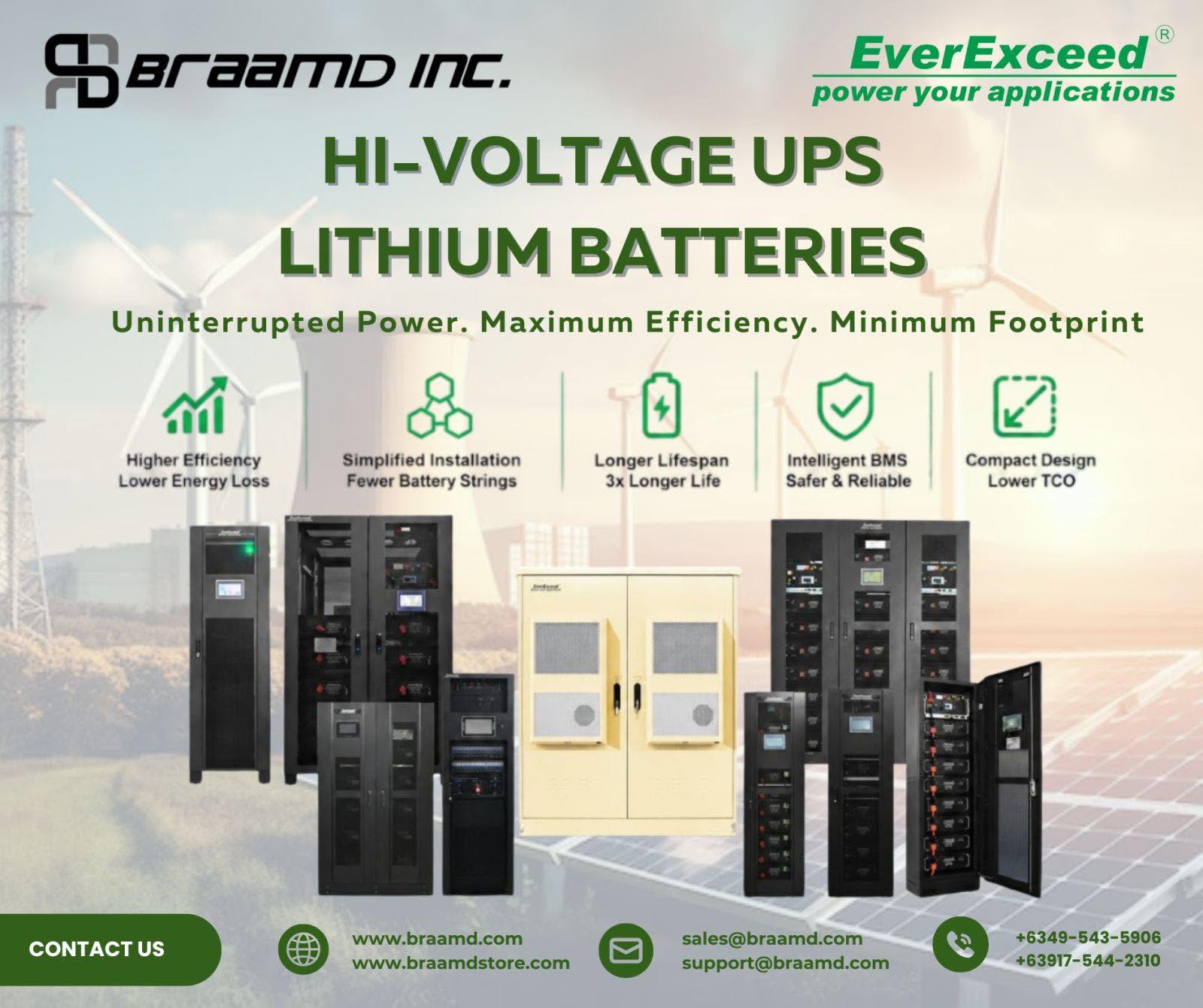 Power your critical operations with confidence through EverExceed High-Voltage UPS Lithium Batteries