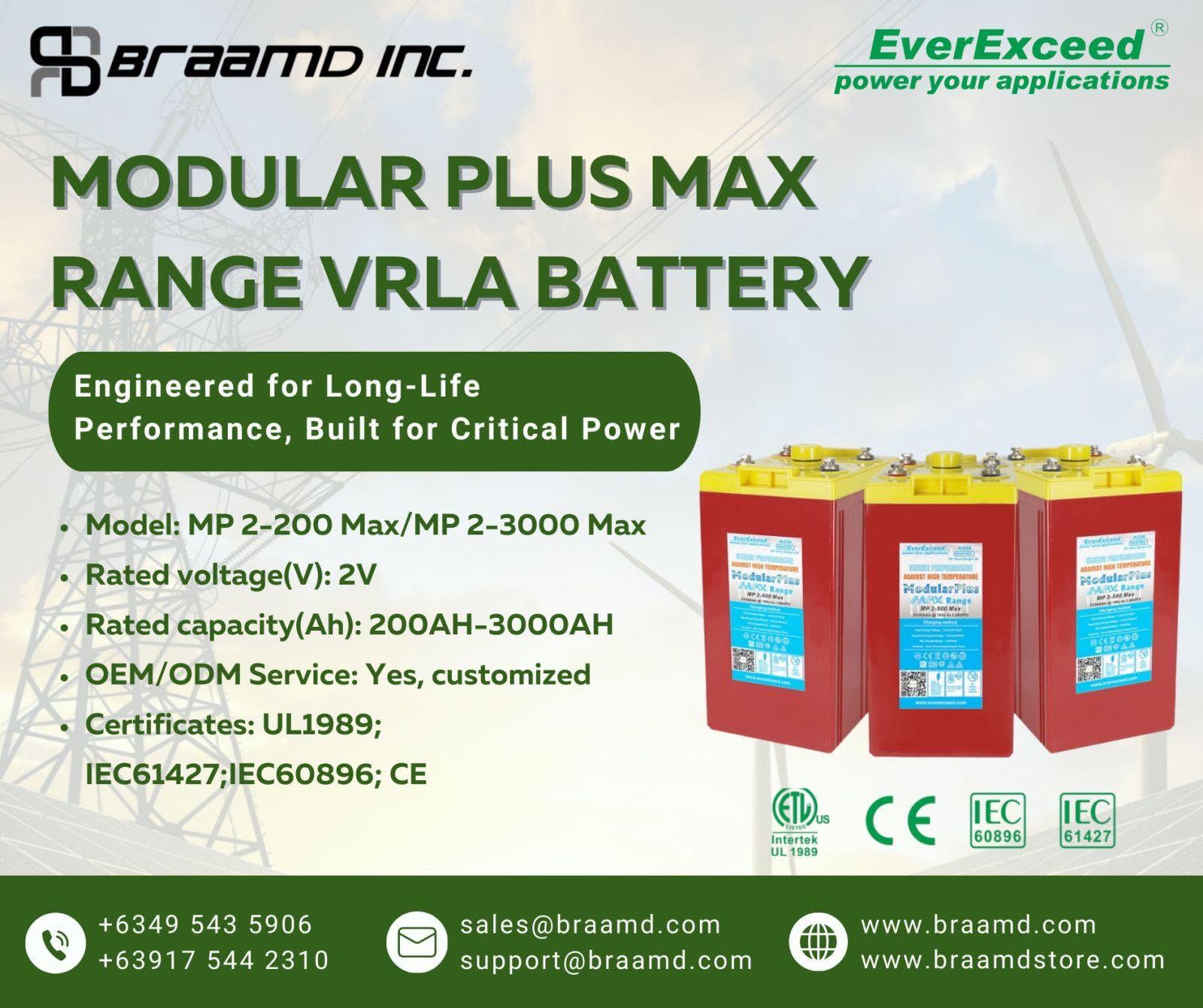 EverExceed Modular Plus Max Range VRLA Battery