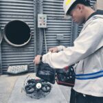Inspect storage tanks/silos and conduct thickness measurements in minutes with Flyability Elios 3.
