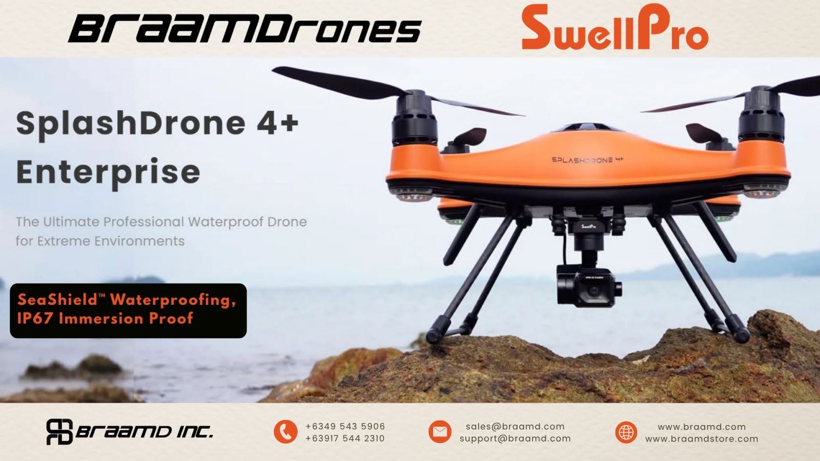 Discover SplashDrone 4+ Enterprise, Swellpro's most powerful drone yet.