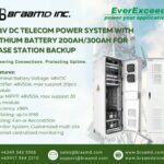 EverExceed 48V DC Telecom Power System with Lithium Battery 200AH_300AH for Base Station Backup