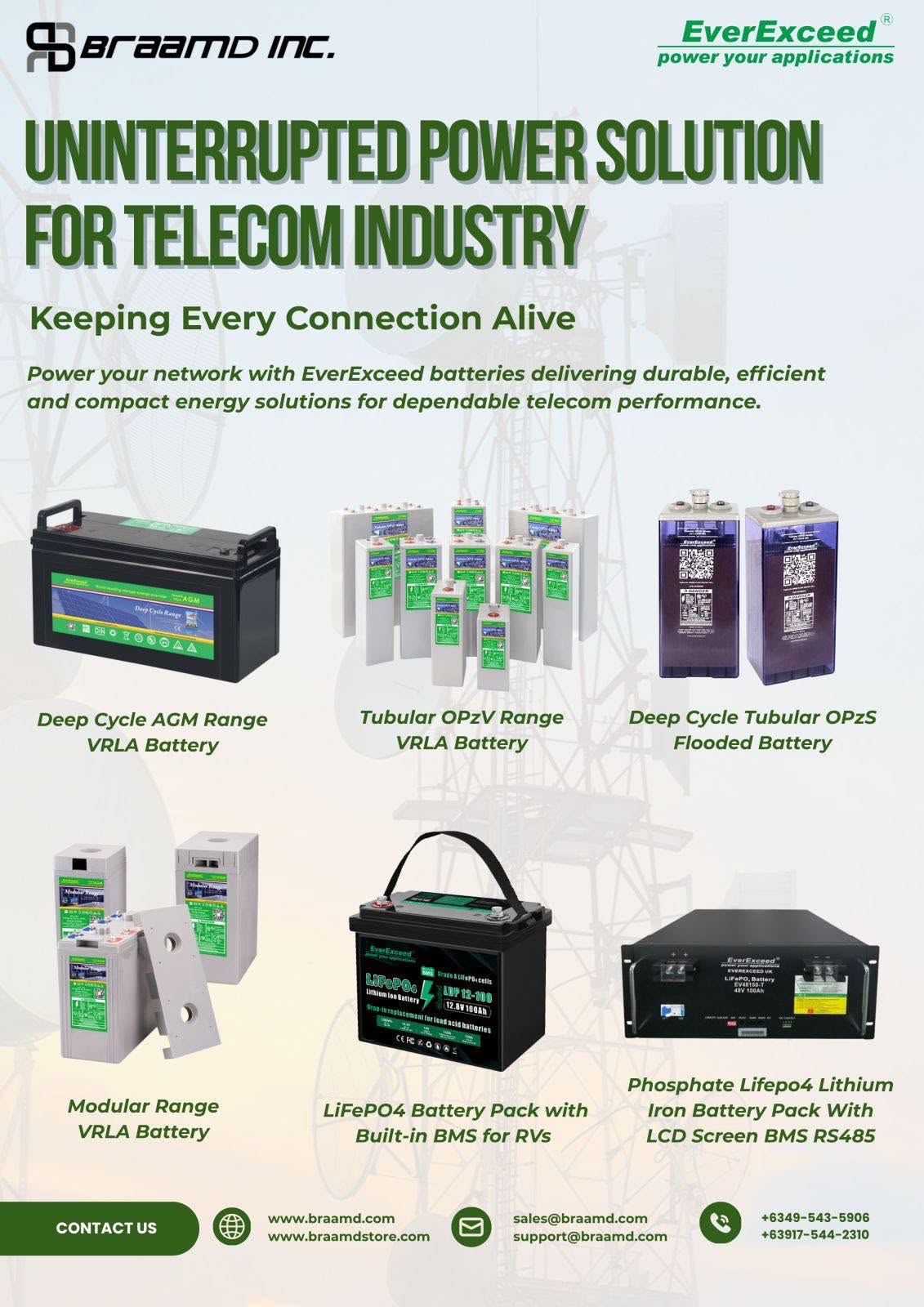 Keep Every Connection Alive with EverExceed Telecom Battery Solutions!