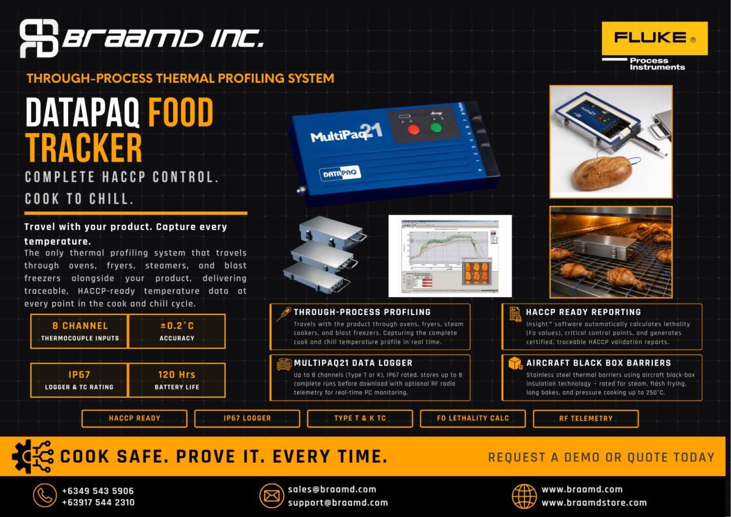 Datapaq® Food Tracker® Thermal Profiling System – The Complete HACCP Solution for Cook and Chill Processes