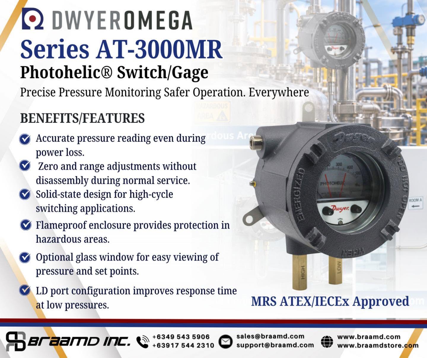 Dwyer Series AT-3000MR/MRS ATEX/IECEx Approved Photohelic