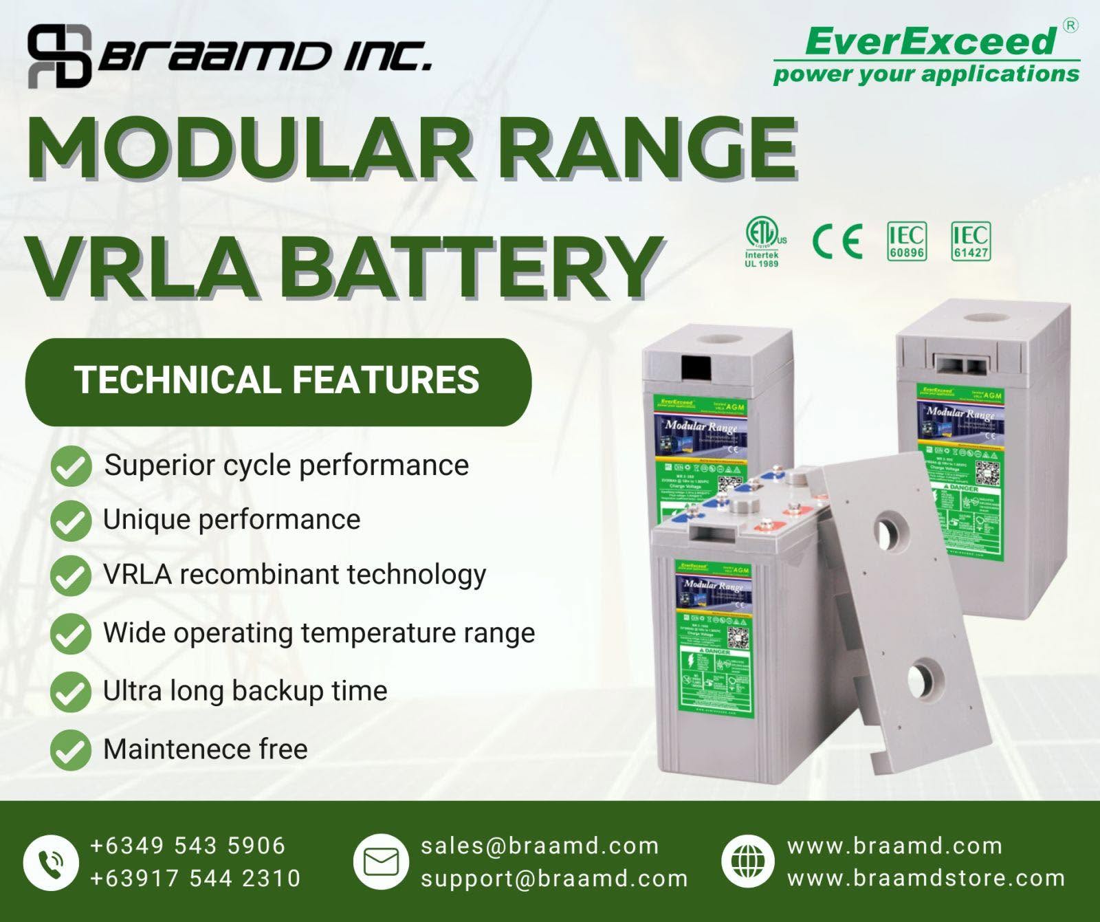 EverExceed Modular Range VRLA Batteries