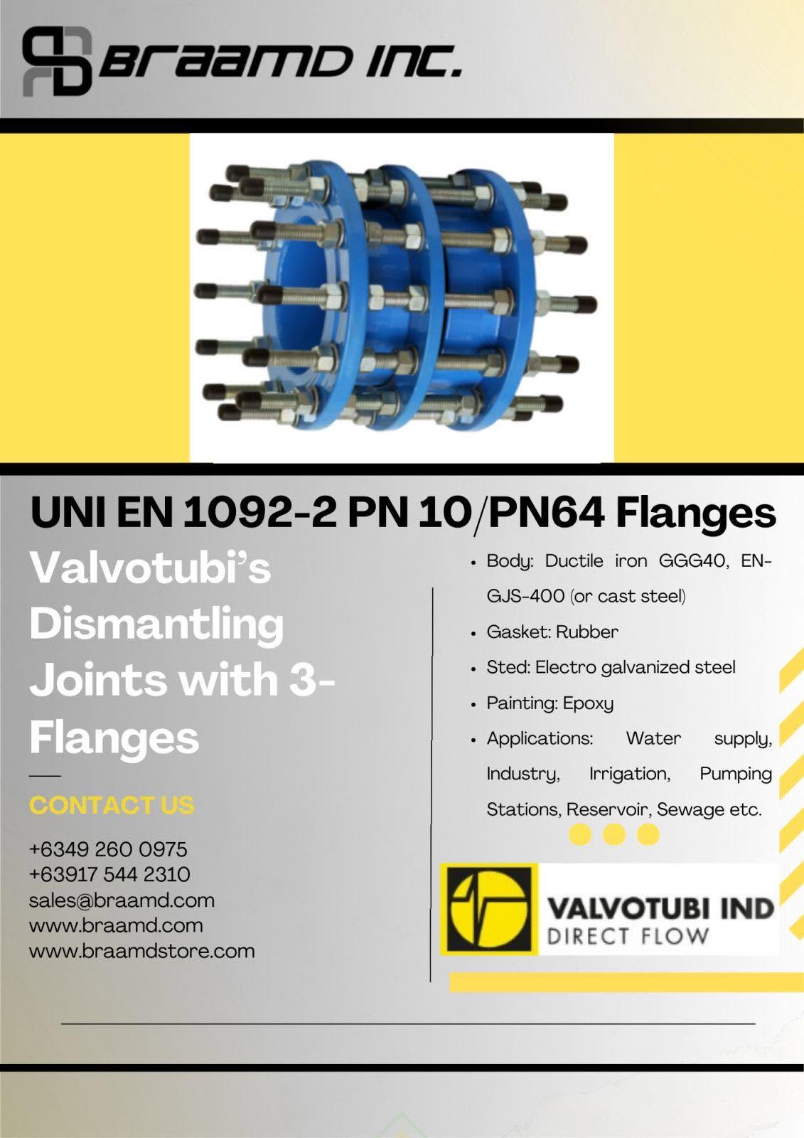 Valvotubi's Dismantling Joint with Three Flanges