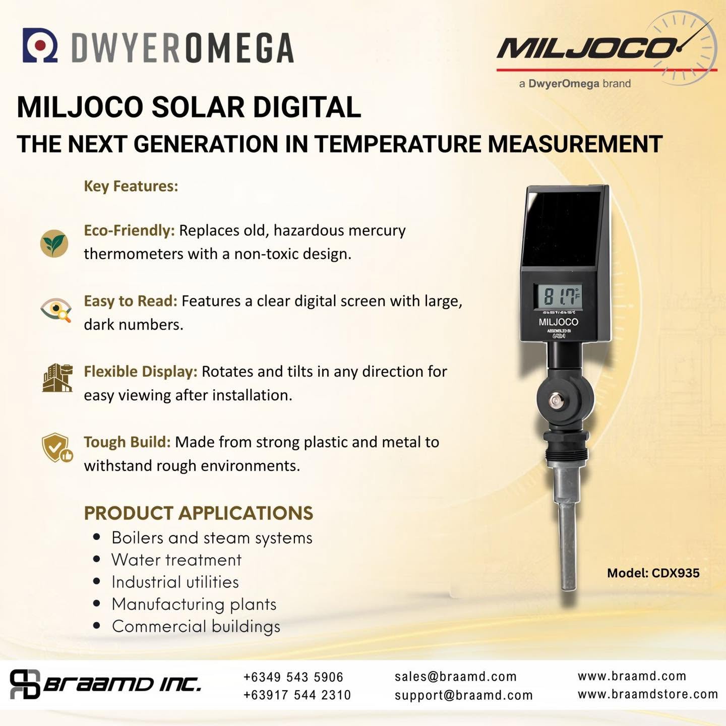 MILJOCO Solar Digital, The Next Generation in Industrial Thermometers